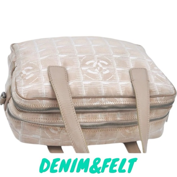 CHANEL Nylon/Leather New Travel Line 2Way Shoulder/Hand Bag/Tote | Beige 🖤 - Picture 6 of 16